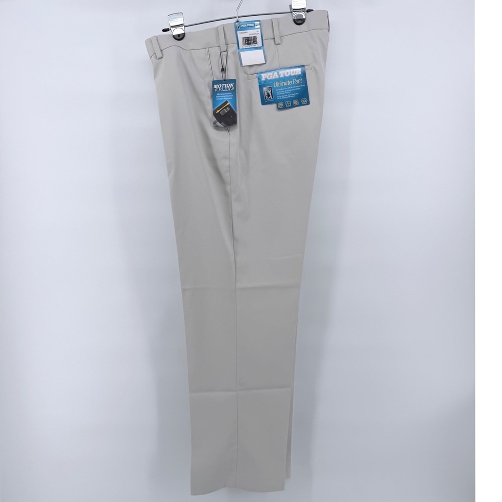 PGA Tour Ultimate Mens 36x30 Beige Golf Pants Stretch UPF 50 Motion Flex NWT New - Picture 16 of 16